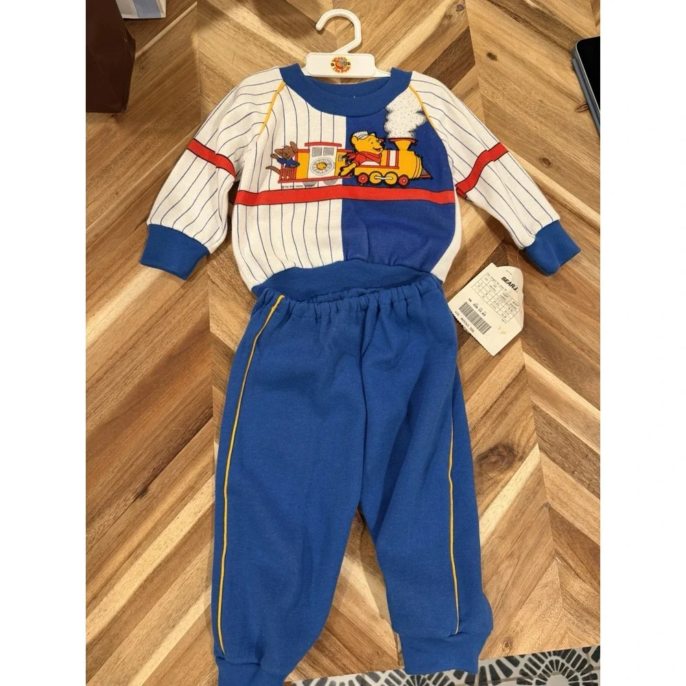 VTG NWT Deadstock Winnie The Pooh 2 Piece Set Sears Made‎ In Hong Kong 12 Months